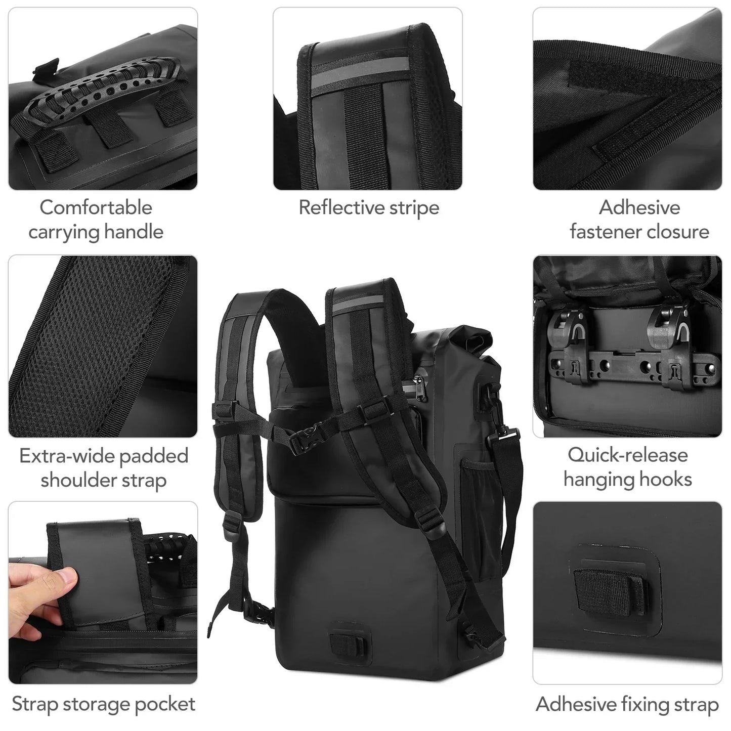 NNEOBA Outdoor Waterproof Bike Bag 3-in-1 MTB Bicycle Rear Rack