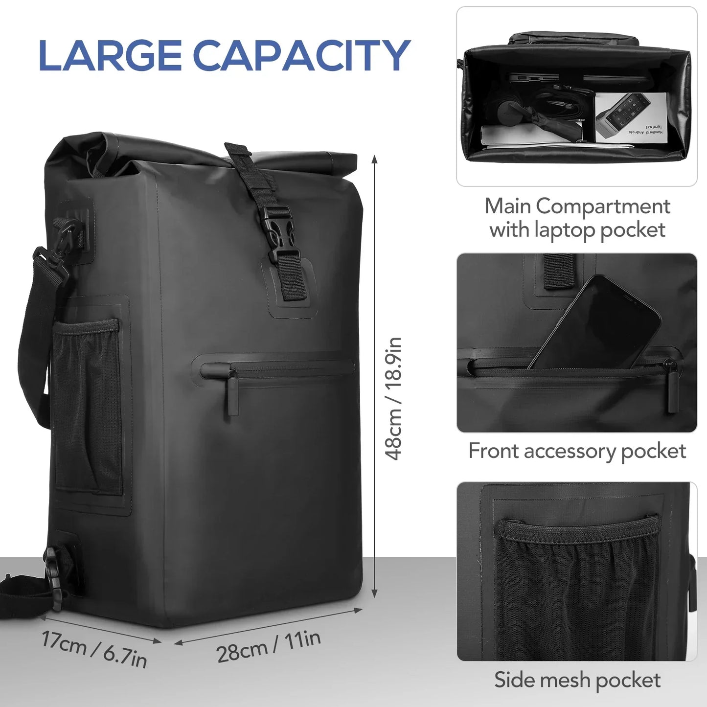 NNEOBA Outdoor Waterproof Bike Bag 3-in-1 MTB Bicycle Rear Rack
