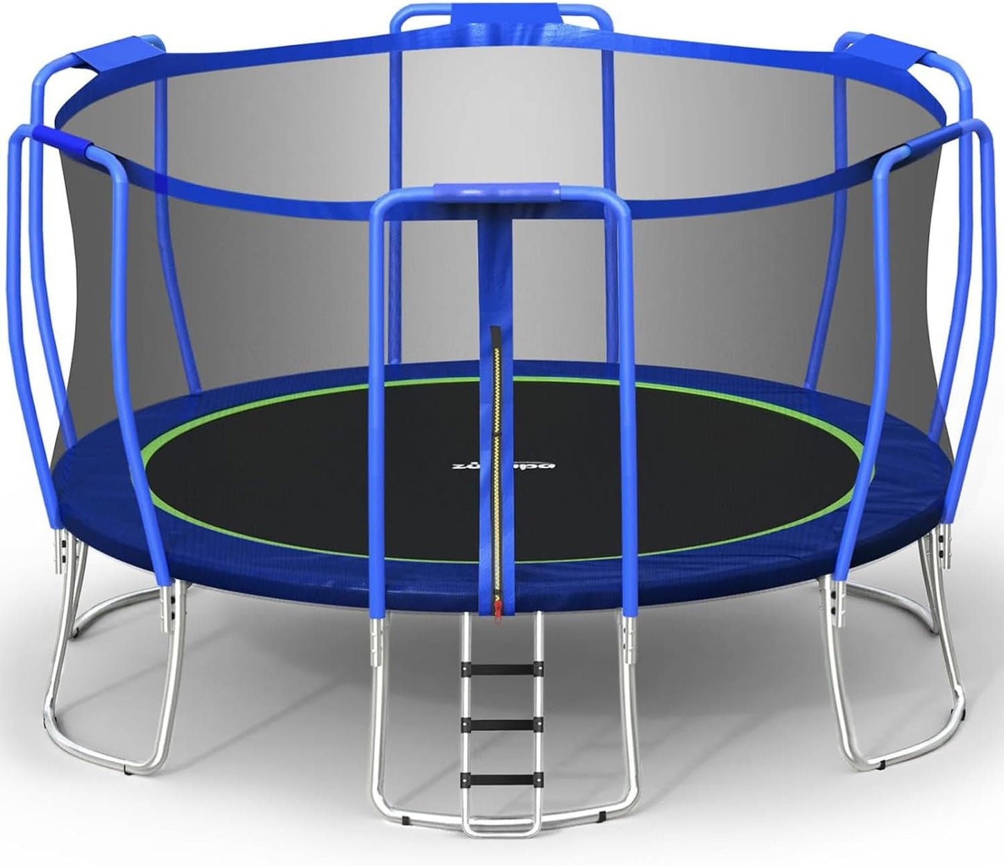 No-Gap Design 16 15 14 12 10FT Trampoline with Safety Enclosure Net and Non-Slip Ladder 10-Year Quality Assurance Perfect for Kids Family Outdoor Backyard Fun